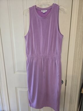 Athleta Lilac Sleeveless Drawstring Midi Dress